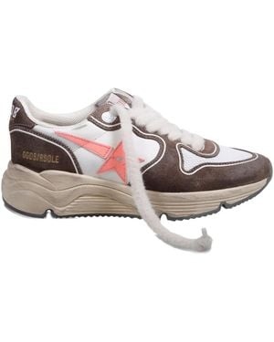 Golden Goose Star-Appliqué Panelled Trainers - Pink
