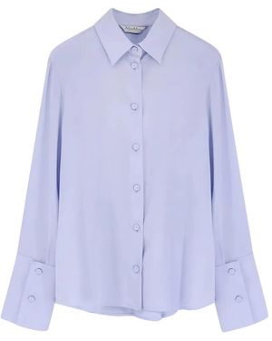 Max Mara Button-Down Wide-Cuff Shirt - Purple