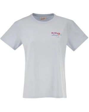 MC2 Saint Barth Embroidered Cotton T-Shirt - Grey