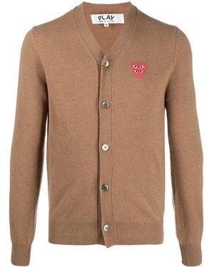 COMME DES GARÇONS PLAY Embroidered Logo-Patch Cardigan - Brown