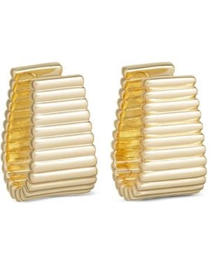 Roxanne Assoulin Ribbed Hoop Earrings - Metallic
