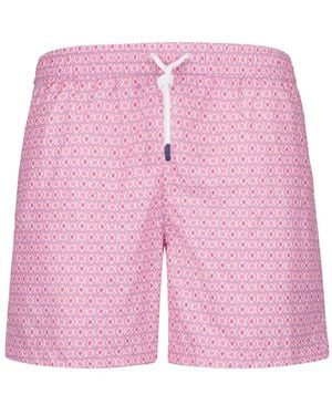 Fedeli Gemusterte Badehose Mit Stretchbund - Pink