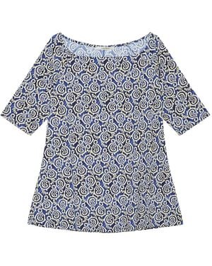 Maliparmi Printed Boat-Neck Top - Blue