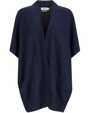 Not Shy Hallie Open Front Cape - Blue
