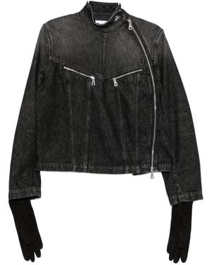 Jean Paul Gaultier Zipped Denim Jacket - Black