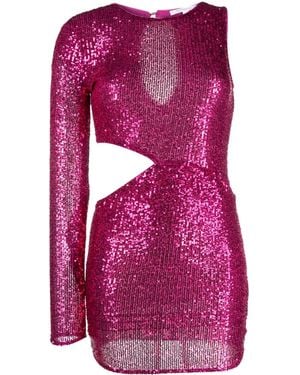 Patrizia Pepe Cut-Out Sequin Minidress - Purple