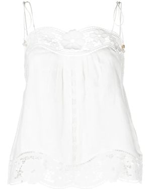 Zimmermann Lace Trimmed Linen Top - White