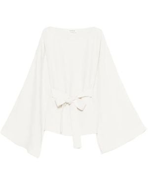 P.A.R.O.S.H. Belted Blouse - White