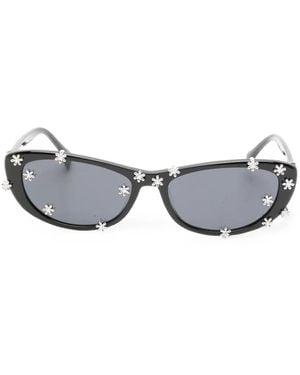 YVMIN Flower-Embellished Cat-Eye Sunglasses - Grey