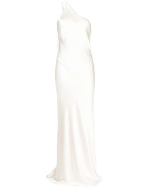 Michelle Mason Single-Shoulder Maxi Dress - White