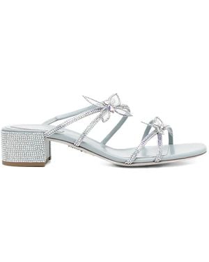 Rene Caovilla 40Mm Crystal-Embellished Sandals - White