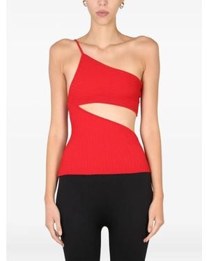 ANDREADAMO One-Shoulder Cut-Out Top - Red