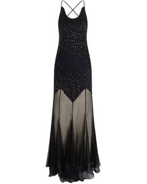 Rabanne Vestido Largo Con Apliques - Blanco