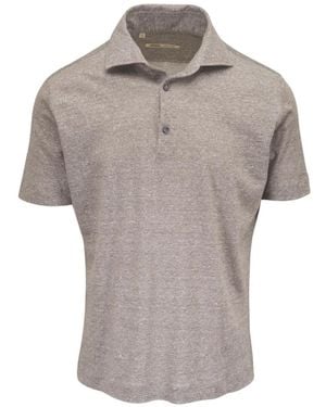 Maurizio Baldassari Marl-Texture Short-Sleeve Polo Shirt - Grey