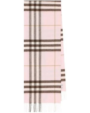 Burberry Karierter Kaschmirschal - Pink