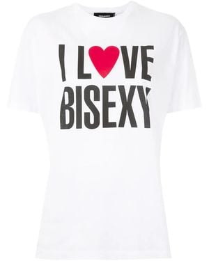 DSquared² I Love Bisexy Print T-Shirt - White