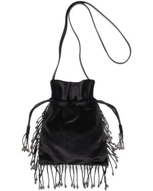 Maliparmi Rugiada Fringe-Detail Bucket Bag - Black