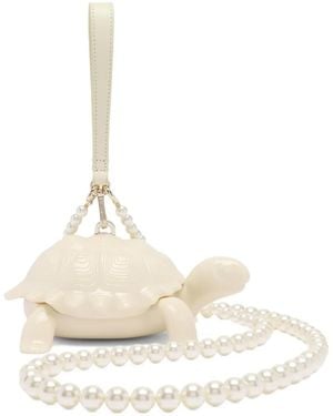 Simone Rocha Turtle Clutch Mit Kunstperlenriemen - Weiß