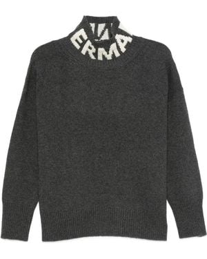 ERMANNO FIRENZE High-Neck Logo-Detail Sweater - Grey