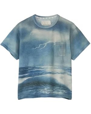 ERL Storm-Print Pocket T-Shirt - Blue