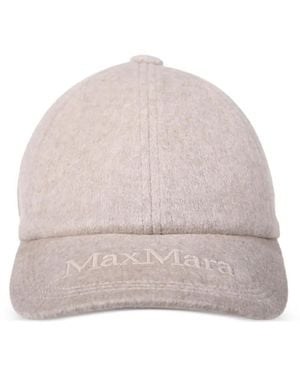 Max Mara Logo-Embroidered Cap - Natural