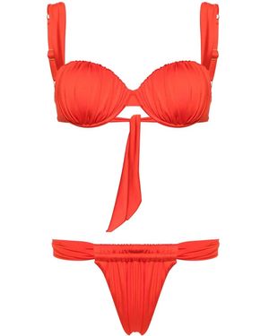 Noire Swimwear Bikini À Fronces - Red