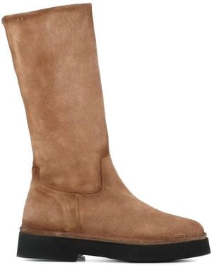 Alexander Hotto Suede Side-Zip Boots - Brown