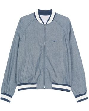 Givenchy Logo-Embroidered Striped-Pattern Jacket - Blue