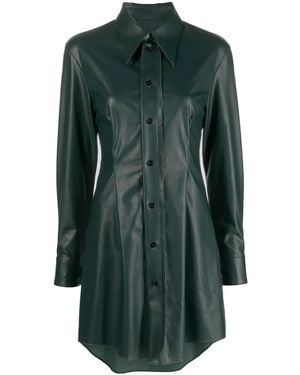MM6 by Maison Margiela Faux-Leather Shirt Dress - Green