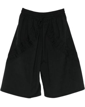 SAGE NATION Pantalones Cortos Fossil Fruncidos - Negro