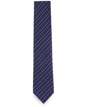 Brioni Krawatte Mit Diagonalen Streifen - Blau