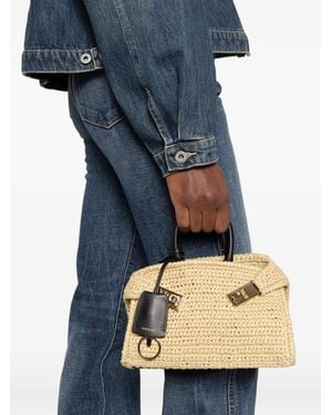 Ferragamo Mini Hug Woven Tote Bag - Blue