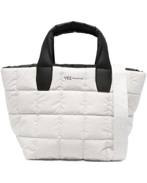 VEE COLLECTIVE Medium Porter Square-Pattern Tote Bag - White