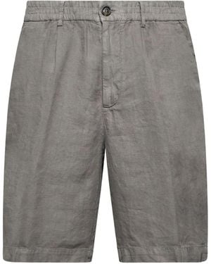 Brunello Cucinelli Green Linen Canvas Bermuda Shorts - Grey