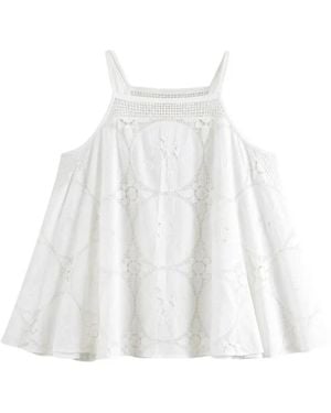 Emergency Room Crochet-Knit Floral-Embroidered Mini Dress - White