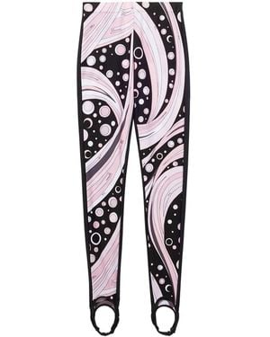 Emilio Pucci Fontane-Print Performance Leggings - White