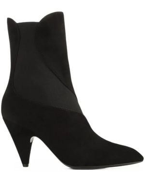 Sergio Rossi Suede Panelled Ankle Boots - Black