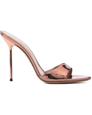 Paris Texas Lidia Metallic-Effect Mules - Pink