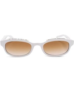 Chrome Hearts Lowrider Oval-Frame Sunglasses - White