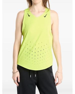 Nike V-Neck Perforated Tank Top - Yellow