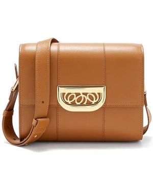 D'Estree Borsa A Tracolla Simone Con Placca Logo - Marrone