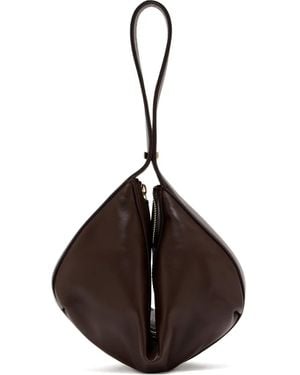 STAUD Folded Leather Shoulder Bag - Brown