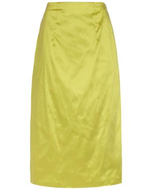 Simone Rocha Satin-Finish Darted Skirt - Yellow