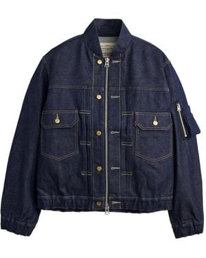 Sacai X Levi's Flap-Pocket Denim Jacket - Blue