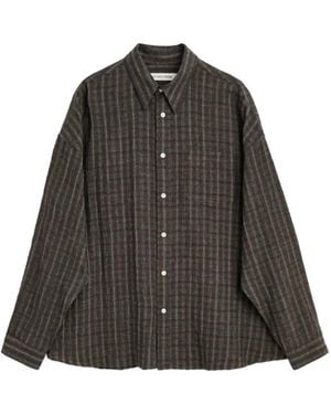 sunflower Stable Check-Pattern Shirt - Black
