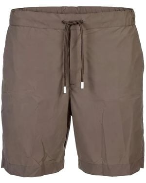 Fedeli Drawstring-Waist Swim Shorts - Gray