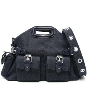 Maje Miss M Denim Shoulder Bag - Blue