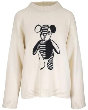 The Elder Statesman Pull À Motif Ourson - White