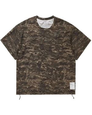 Satisfy Camouflage-Print Perforated T-Shirt - Gray