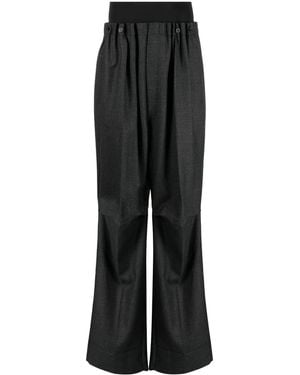 Raf Simons High-Waisted Wide-Leg Wool Trousers - Black